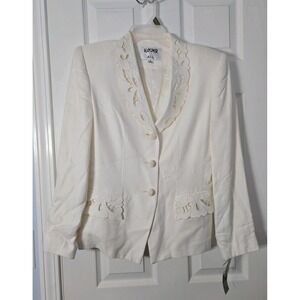 Kasper For A.S.L. New Blazer Size 8 Off White MSRP $ 220.00